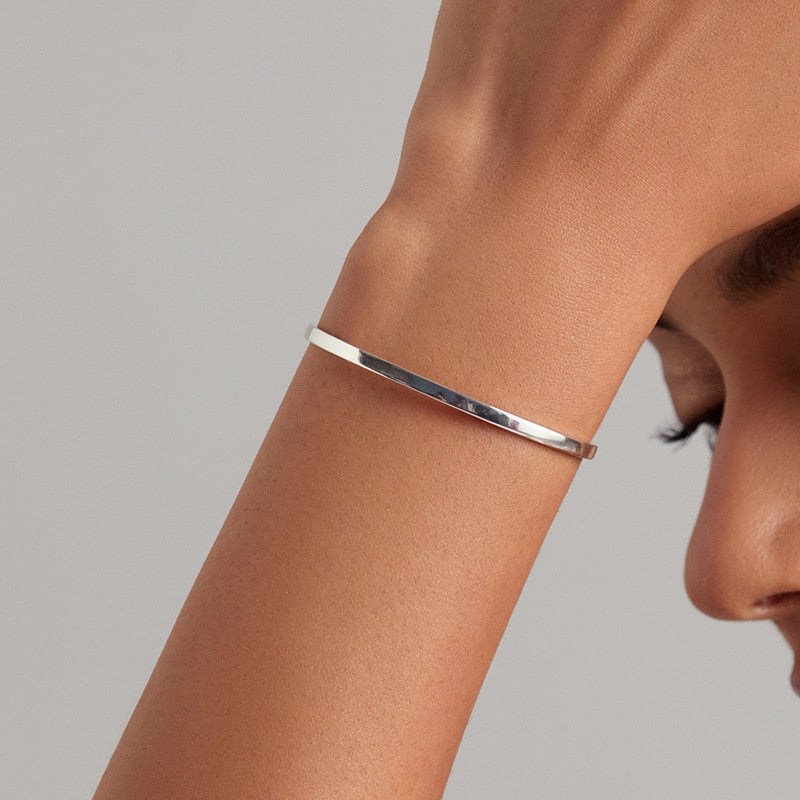Sterling Silver 925 Courage Bangle Bracelet