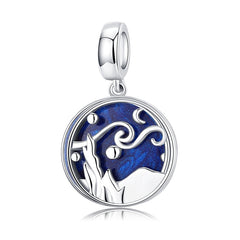Sterling Silver 925 Blue Charms Beads Fit Bracelets