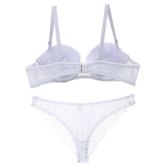 Women Sexy Lace Thong Hollow Out Lingerie Set