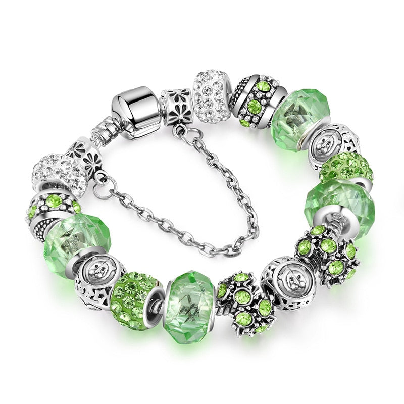 Women 12 Constellation Crystal Charm Bracelets