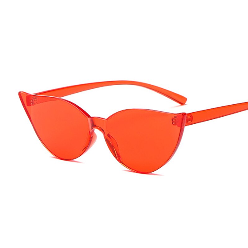 Woman Rimless Design Cat Eye Sunglasses