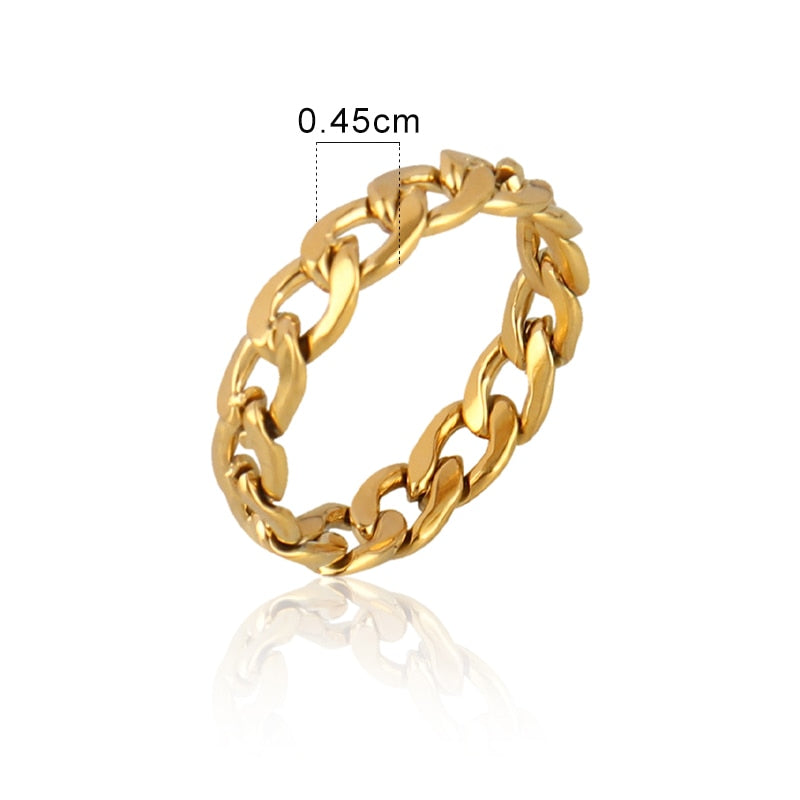 Accessories Unisex Stainless Steel Link Rings