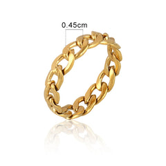 Accessories Unisex Stainless Steel Link Rings