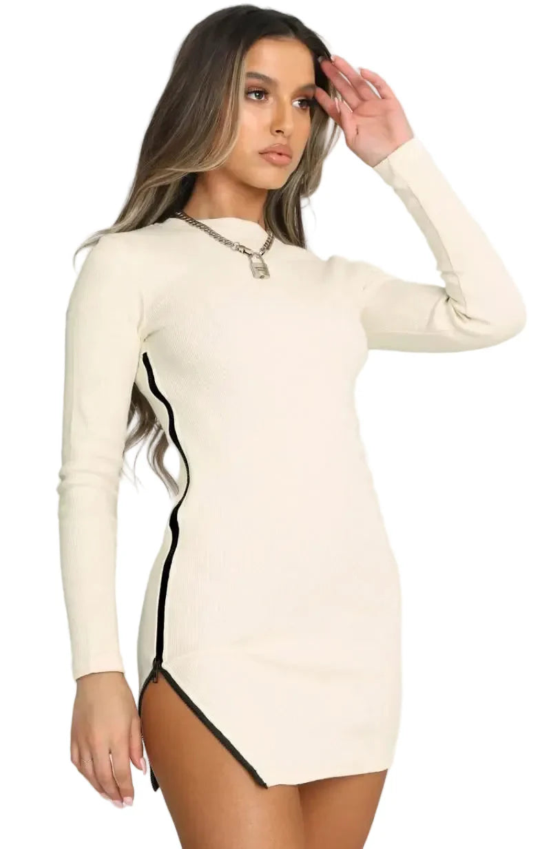 Women Casual Long-Sleeved Mini Dresses