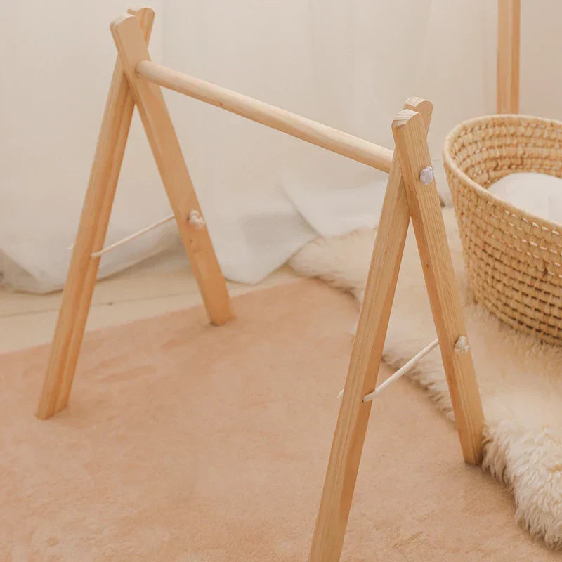 Baby Natural Wooden Hanging Baby Toy Mobile Gym
