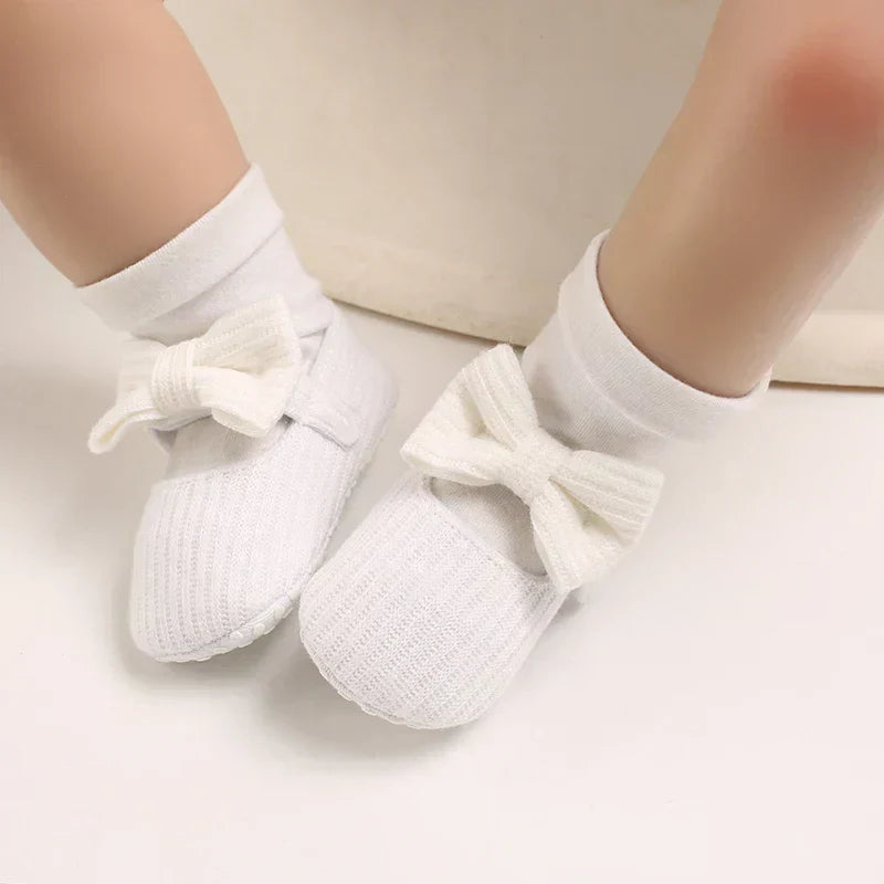 Newborn Baby Girl Casual Anti-Slip Bow Princess Shoes