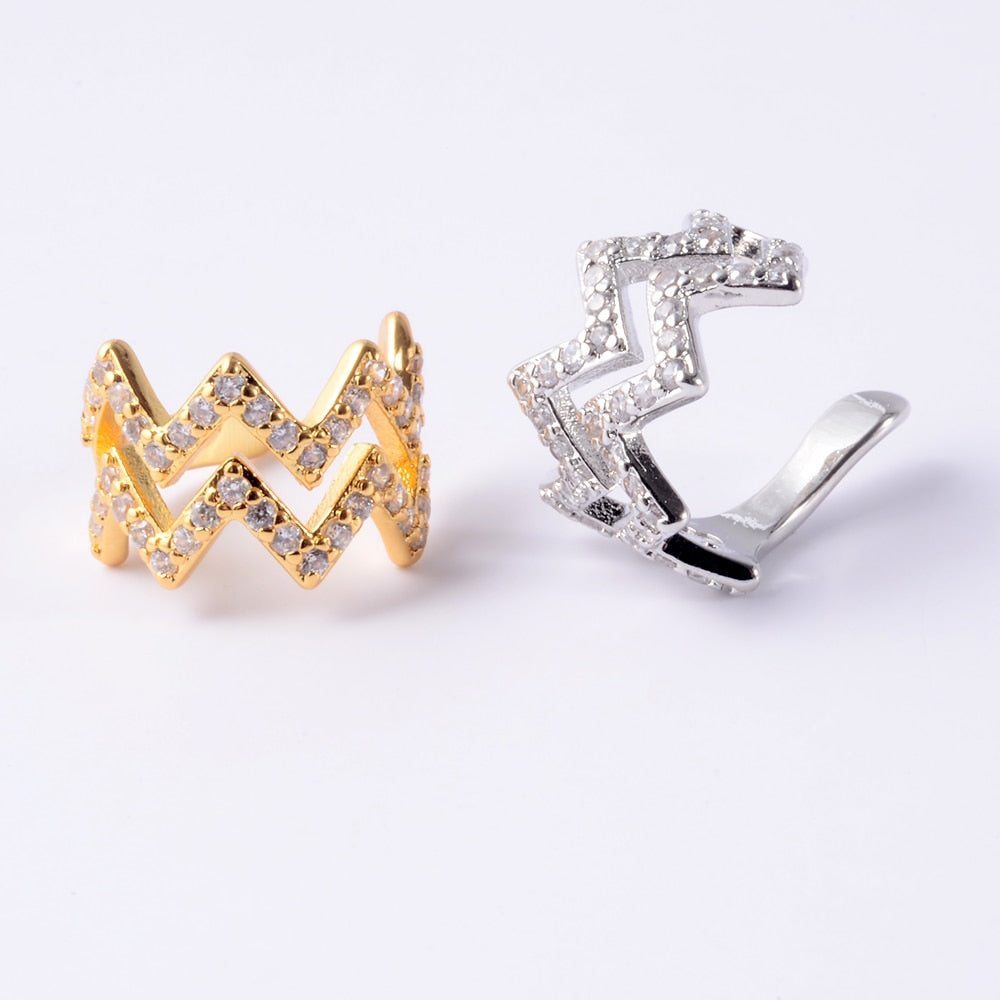 Women CZ Zircon Non-Pierced Ear Cuff Clip Earrings