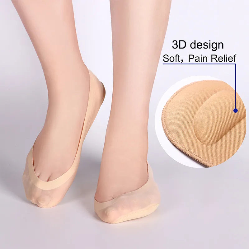 Women Accessories Breathable Invisible Silicone Silk Boat Socks