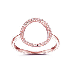 Sterling Silver 925 Hollow White And Rose Gold Cubic Zirconia Ring