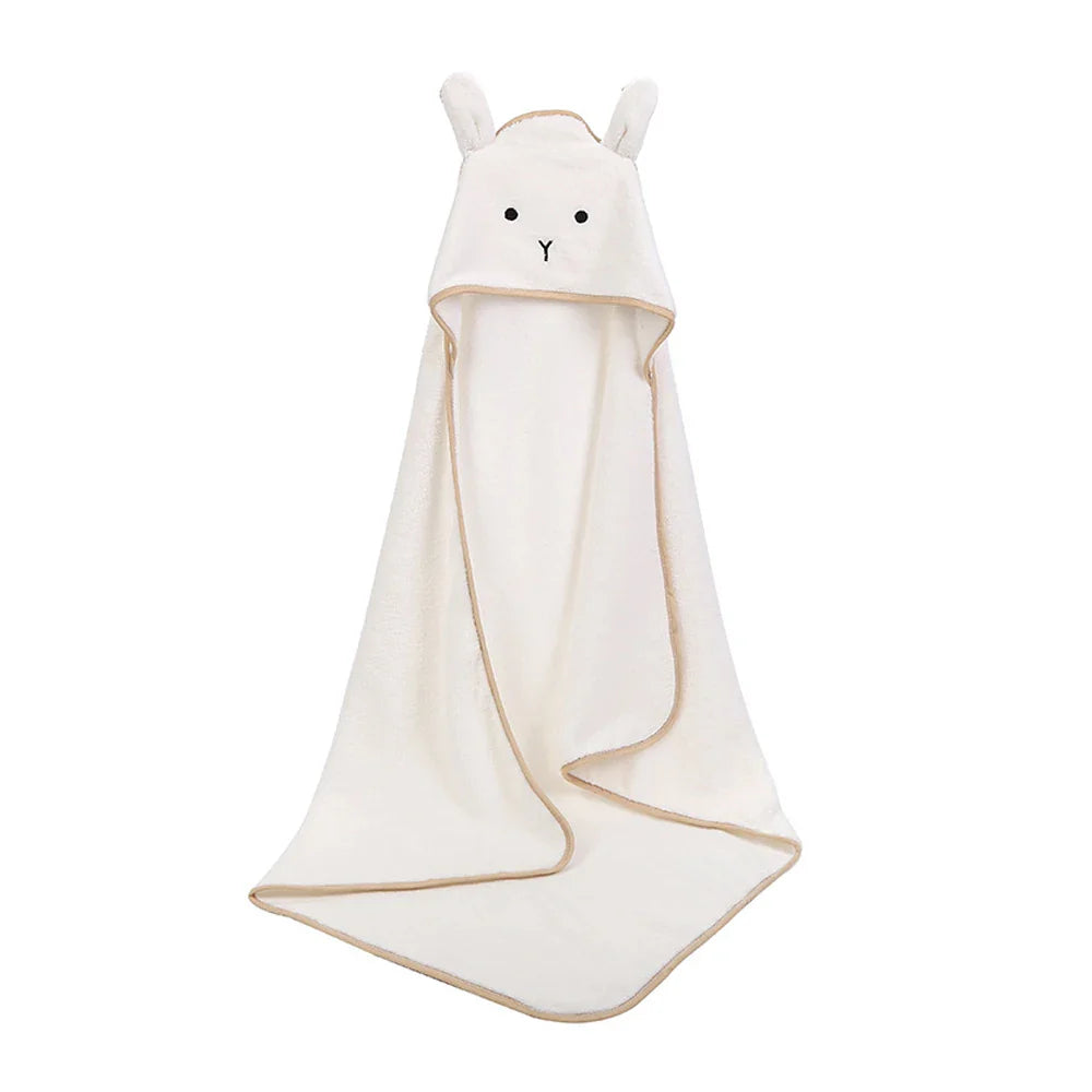 Baby Infants Velvet Fleece Hooded Bathing Towel
