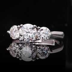 Women 18K White Gold 2.0ctw 6.5mm Moissanite Ring