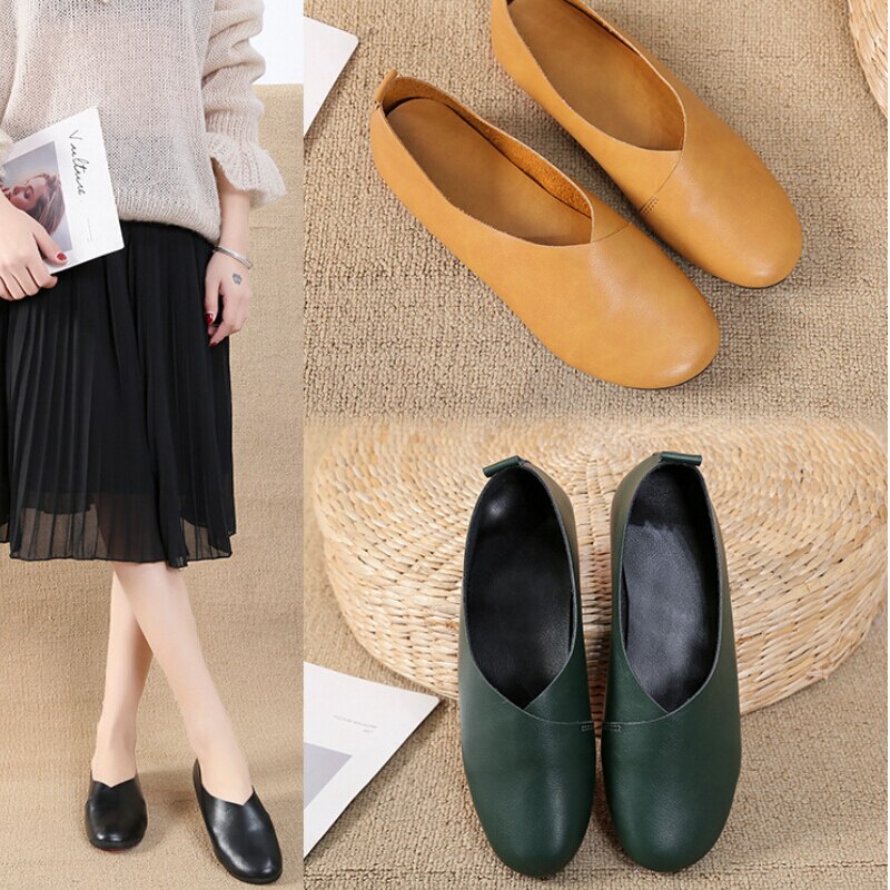 Woman Leather Hand Sewn Loafers
