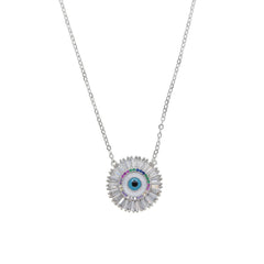 Accessories Turkish Evil Eye Round Stone Pendant Necklace