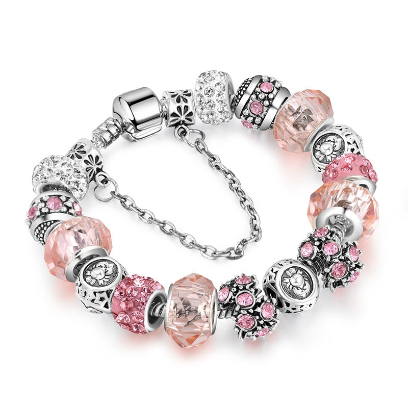 Women 12 Constellation Crystal Charm Bracelets