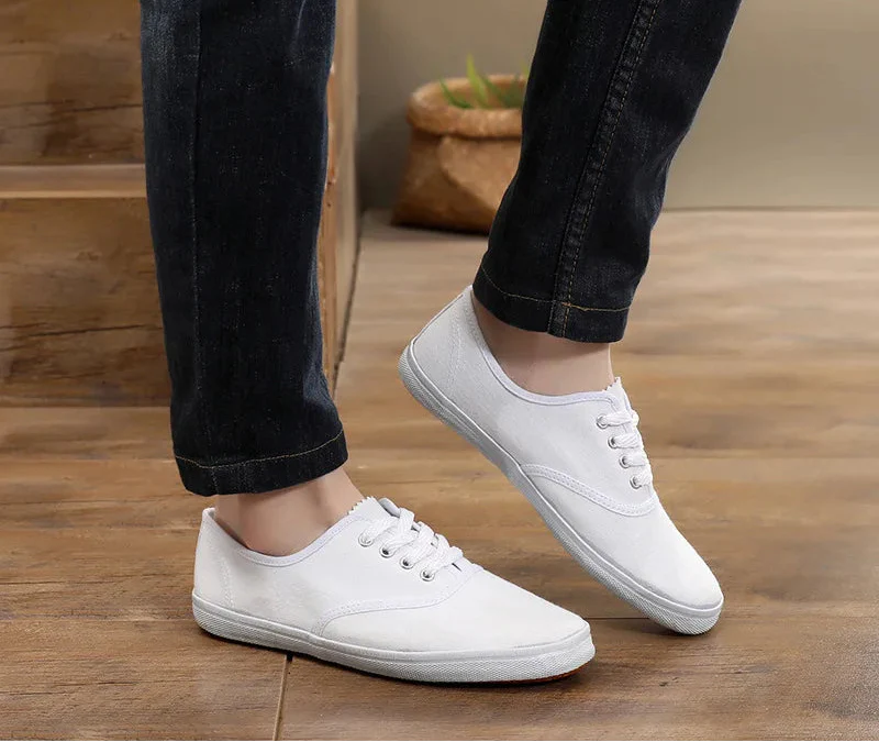 Men Casual White Canvas Shoes