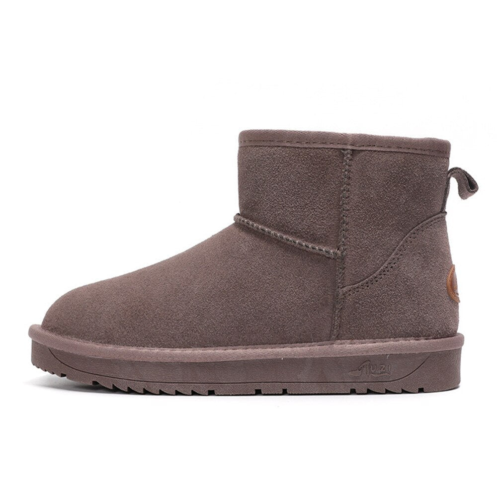 Genuine Leather Waterproof Warm Ankle Boots