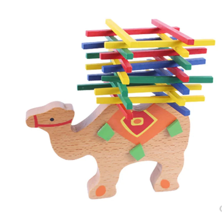 Colorful Wooden Stacking Game Parent- Child Interaction
