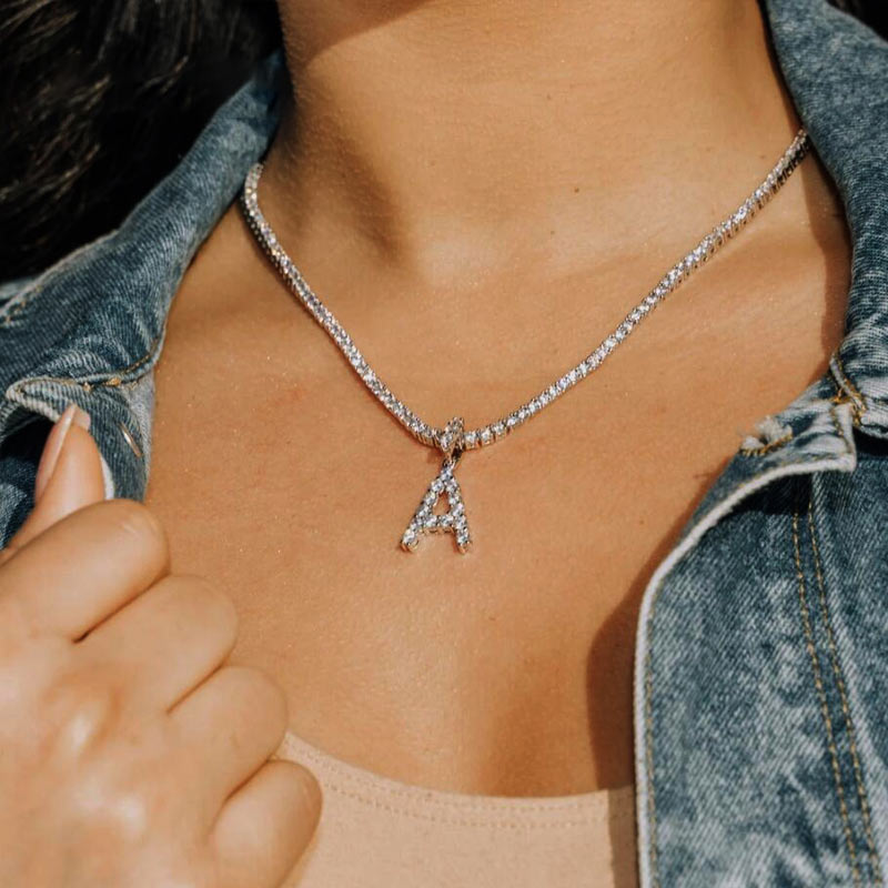 Silver Plated A-Z Letter Initial Pendant Necklace