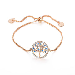 Accessories Women CZ Tree of Life Charm Bangle Bracelet