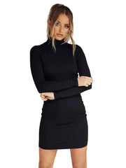 Women Casual Long Sleeved Knit Stretch Dress