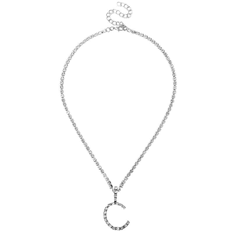 Silver Plated A-Z Letter Initial Pendant Necklace