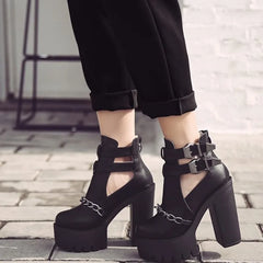 Women Casual Buckle High Platforms