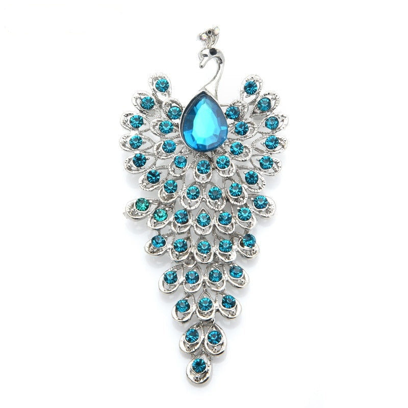 Women Accessories Rhinestone Peacock Brooch Pins