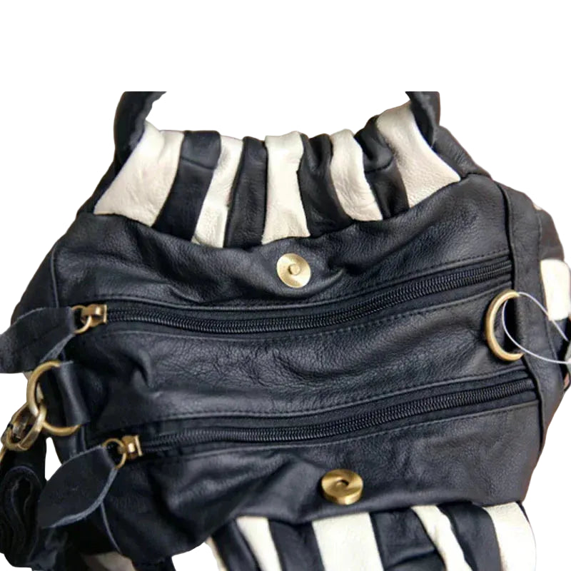 Women Elegant Genuine Cowhide Handmade Cross Body Tote Bags