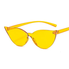 Woman Rimless Design Cat Eye Sunglasses