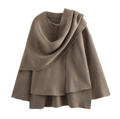 Women Casual Knit Shawl Scarf Shirt