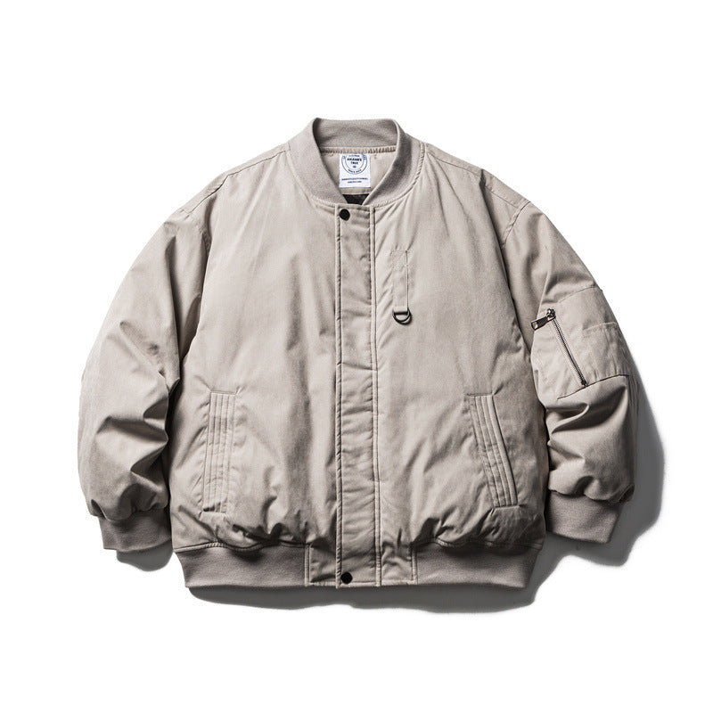 Men Winter Duck Down Retro Bomber Jacket