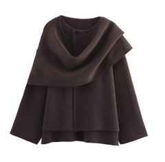 Women Casual Knit Shawl Scarf Shirt