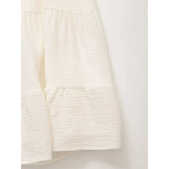 Women Cotton White Sleeveless A-line Tops