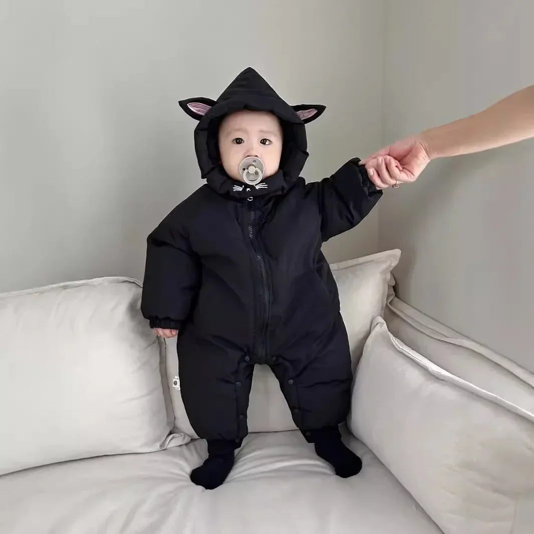 Baby Girls Soft Cotton Thick Winter Rompers One-piece