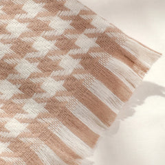 Women Tassel Plaid Headdress Warm Scarf