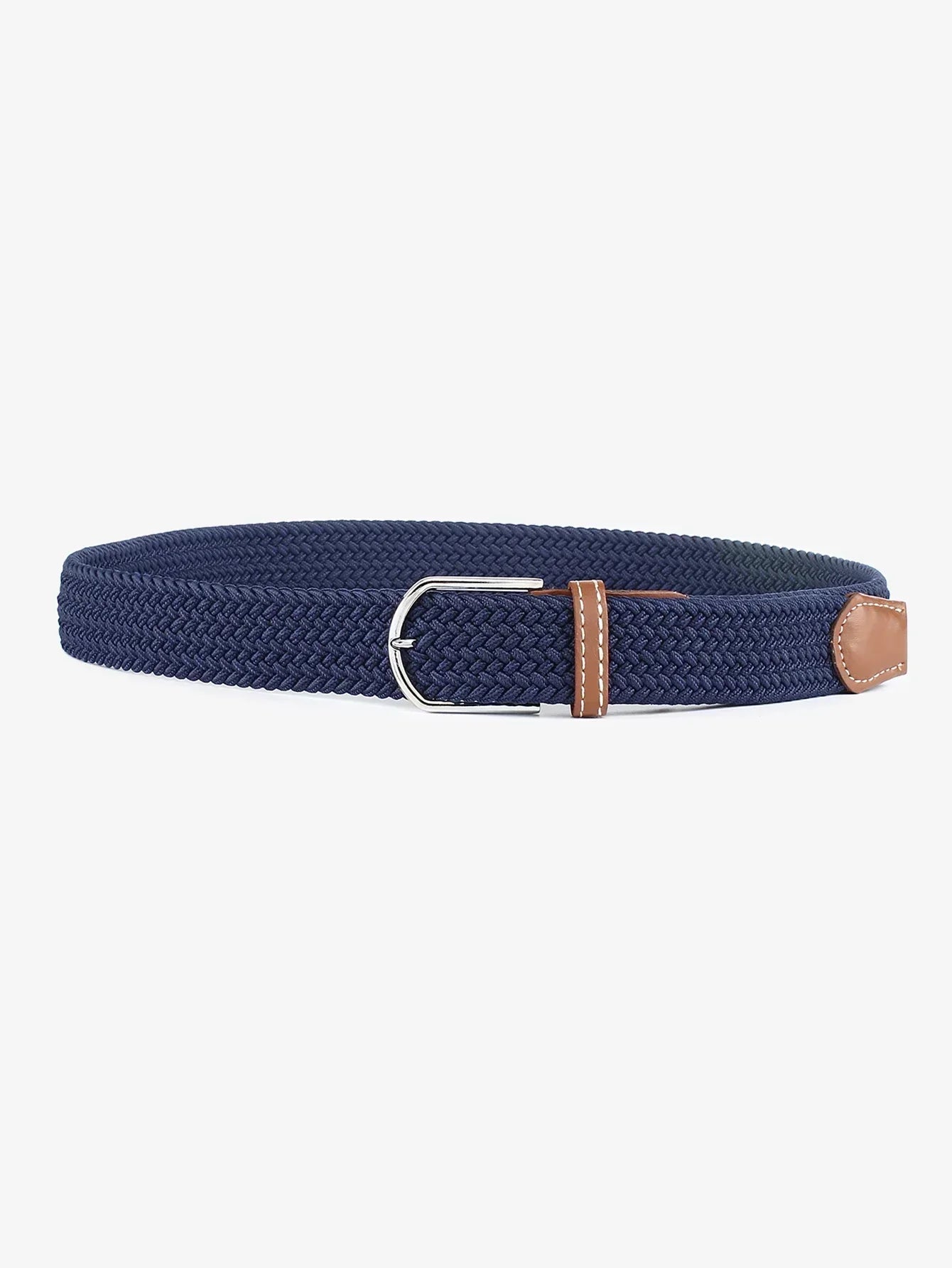 Women Canvas Elastic Fabric Woven Stretch Multicolored Braided Belts