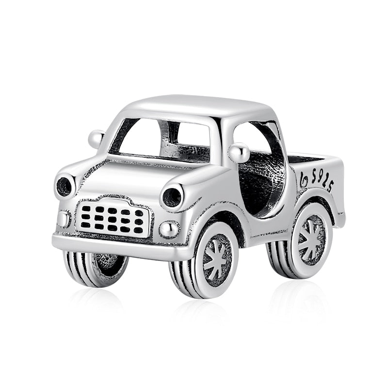 Sterling Silver 925 Colorful Enamel Pendant Car Charms