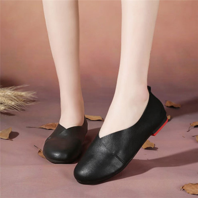 Woman Leather Hand Sewn Loafers