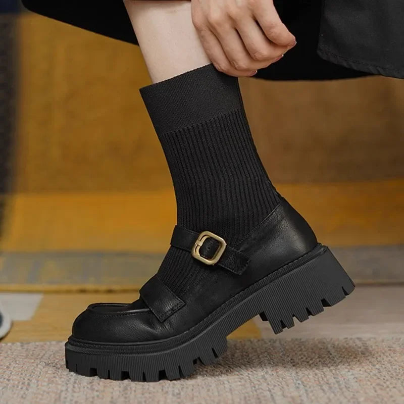 Women Platform Heeled Mary Jane Dress Shoes