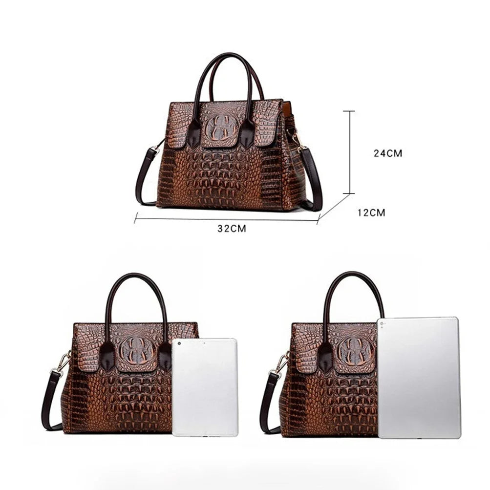 Womens Genuine Crocodile Leather HandBag