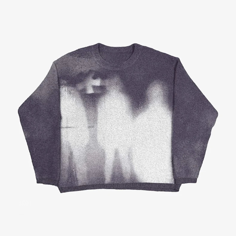 Women Anime Knit Vintage Cashmere Sweater