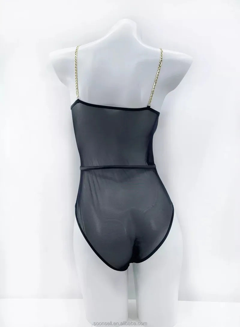 Women Sexy Push Up Lace Sleeveless Bodysuit