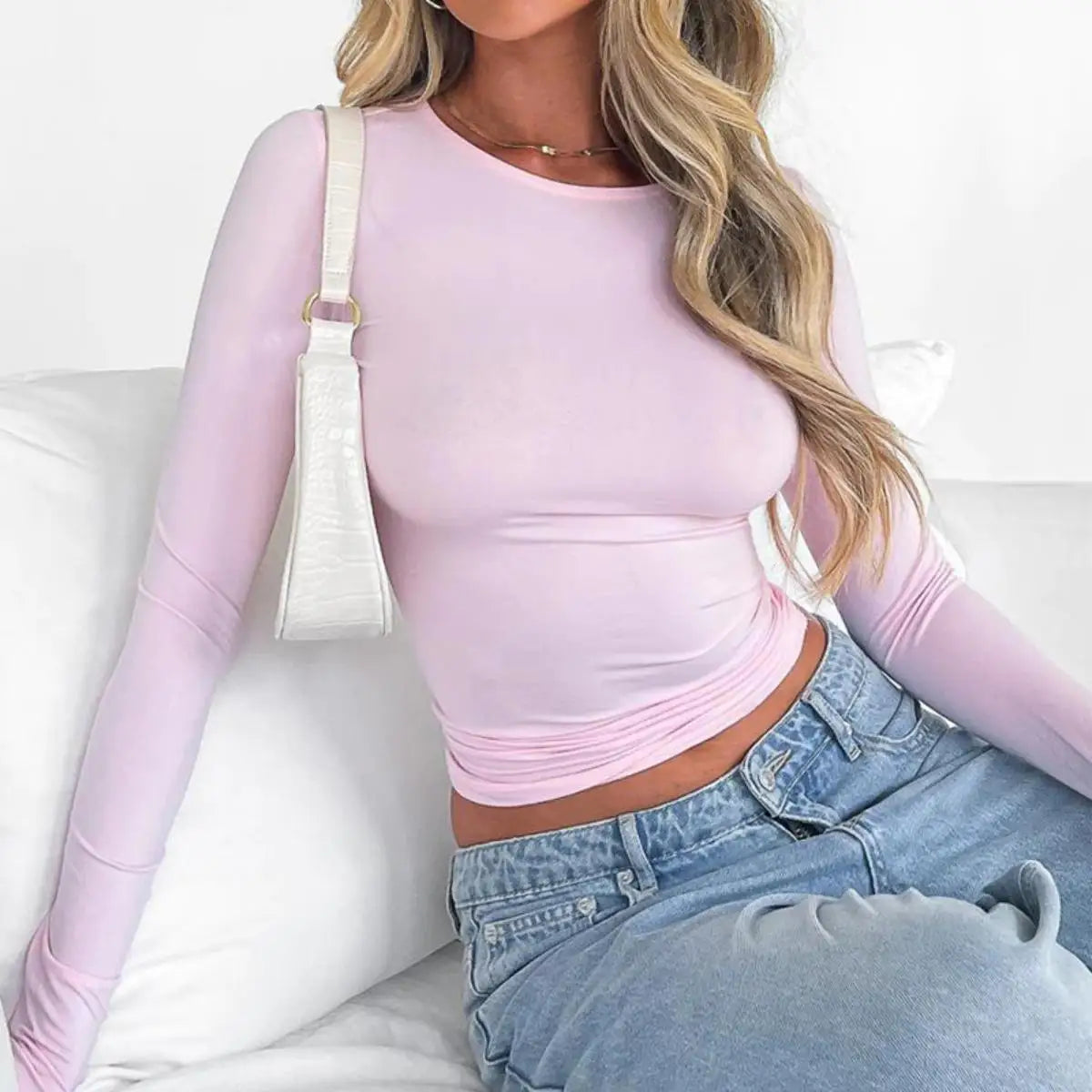 Women Casual Long Sleeve T-Shirts Crew Neck Pullovers