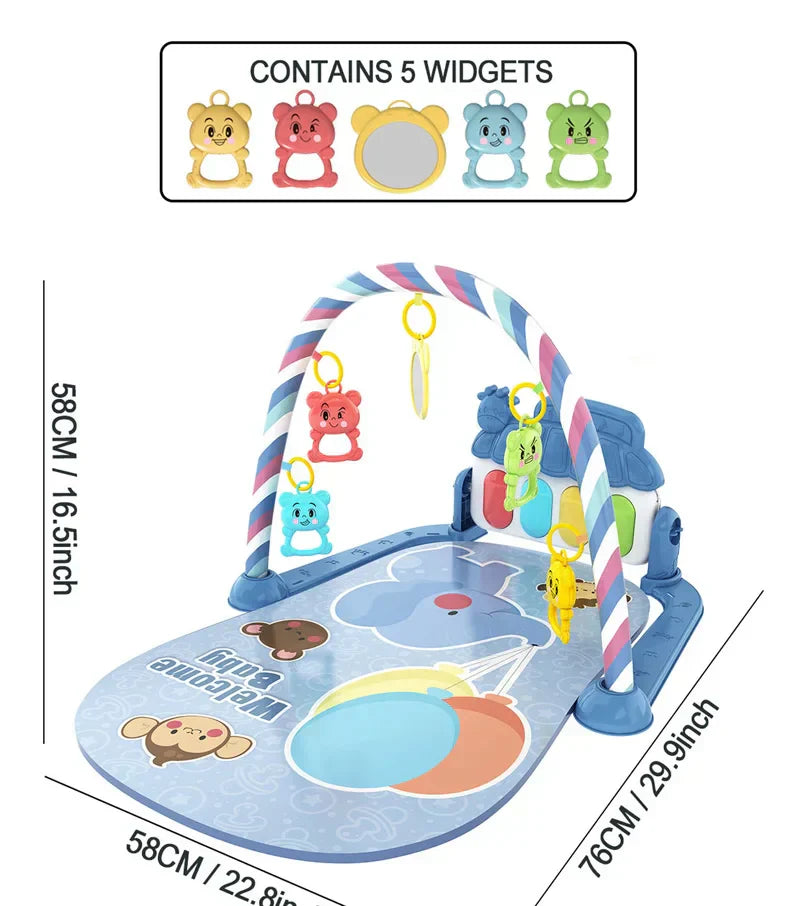 Baby Newborn Toddler Pedal Piano Musical Fitness Gym Play Mat