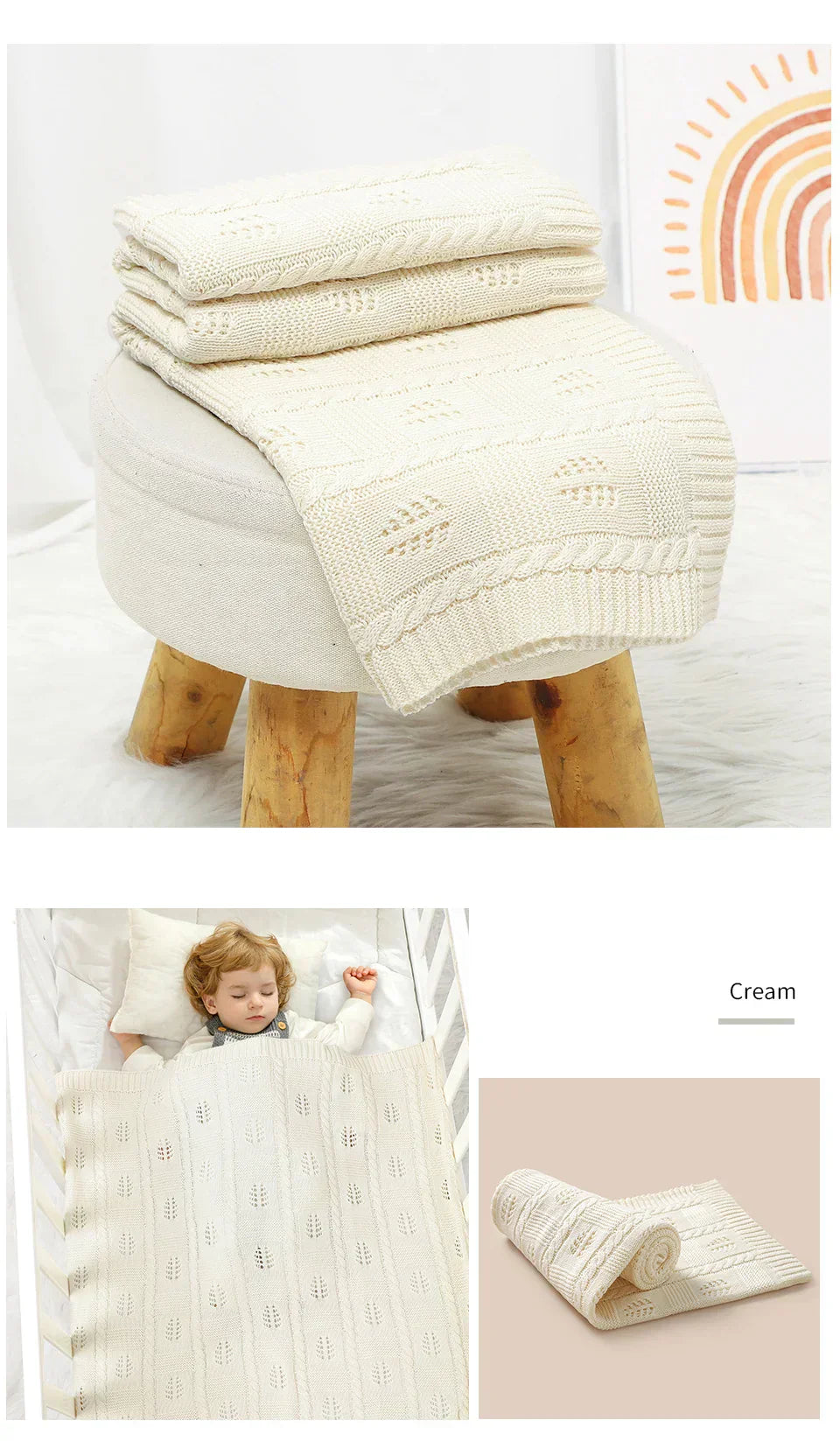 Baby Newborn Swaddle Wrap Knit Blankets