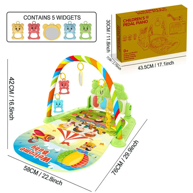 Baby Newborn Toddler Pedal Piano Musical Fitness Gym Play Mat