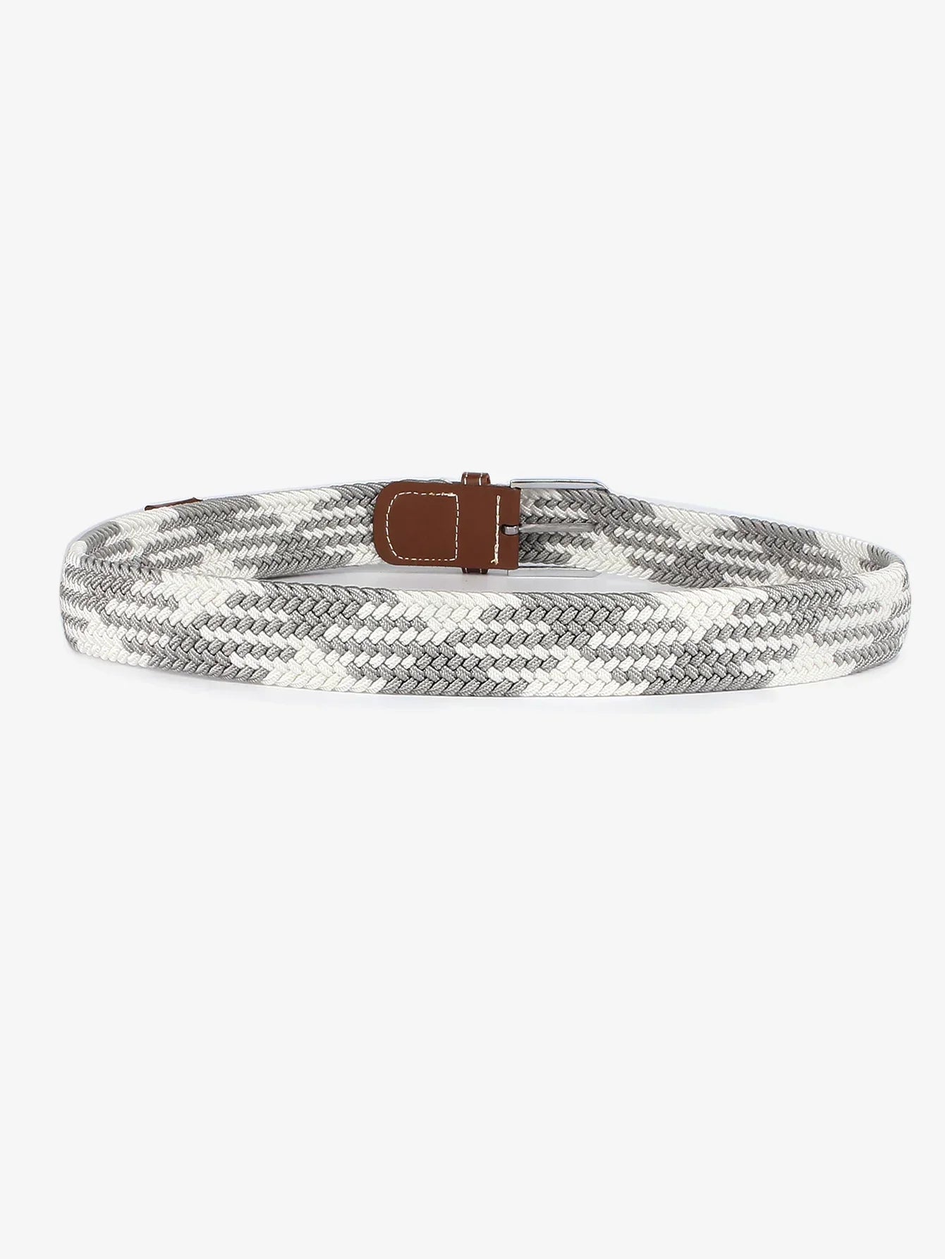 Women Canvas Elastic Fabric Woven Stretch Multicolored Braided Belts