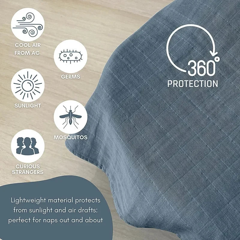 Baby Safety Seat Organic Cotton Sun Shade Windproof Cover
