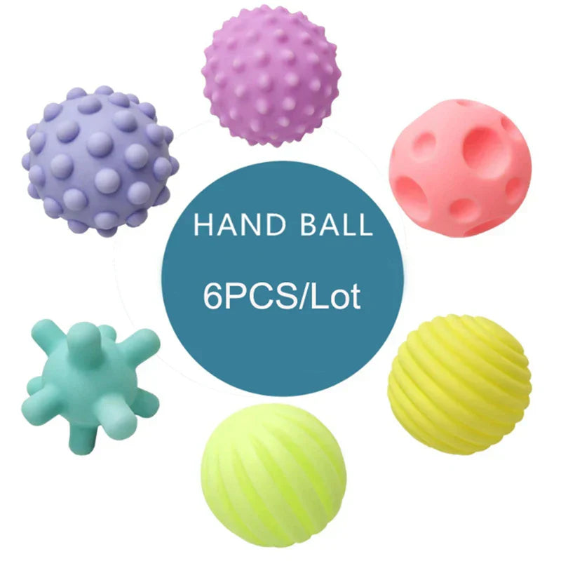 Kids 6 Pcs Baby's Tactile Senses Touch Hand Training Massage Soft Ball Toy