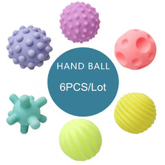 Kids 6 Pcs Baby's Tactile Senses Touch Hand Training Massage Soft Ball Toy